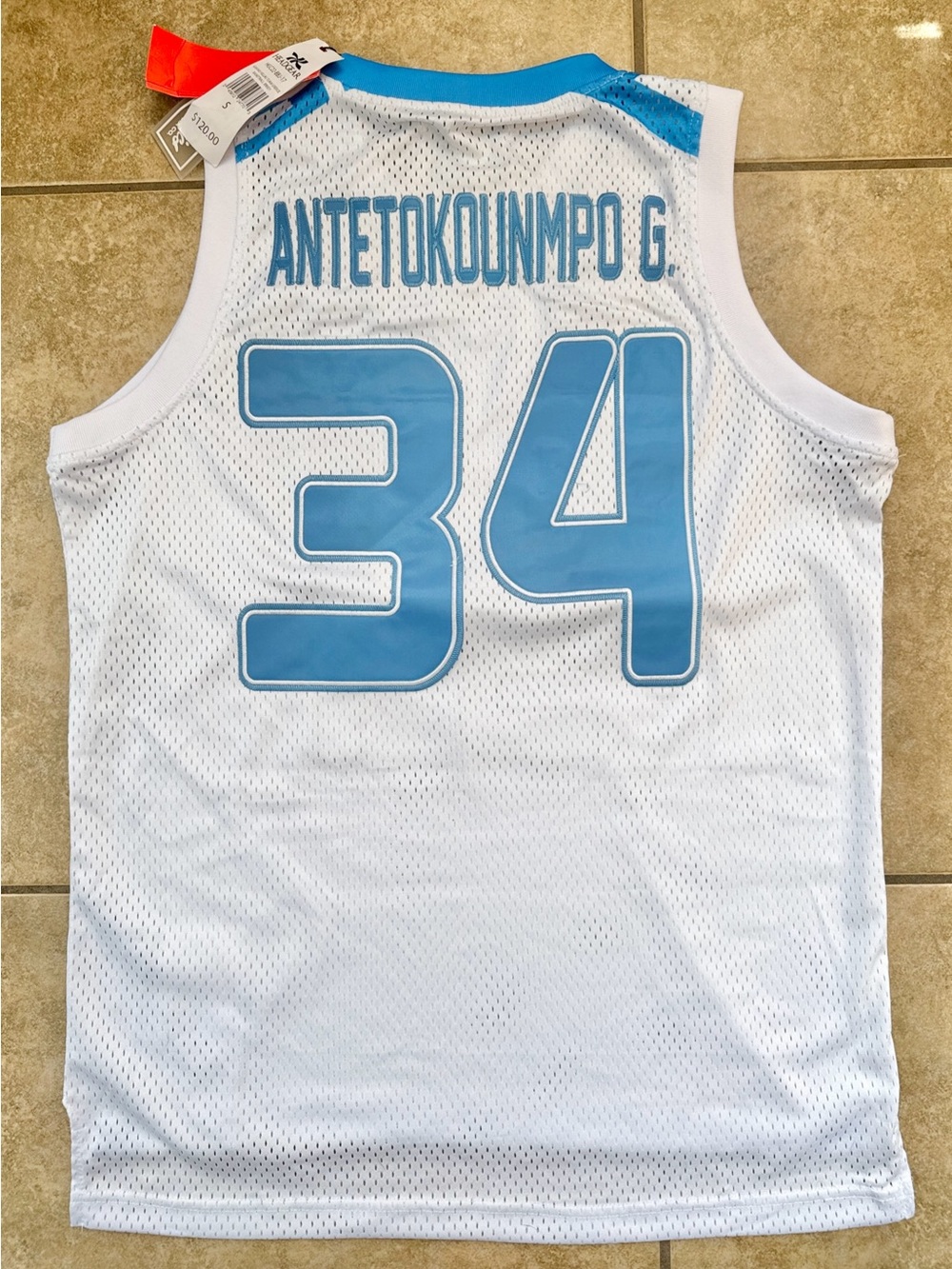 Giannis Antetokounmpo Hellas Jersey Size Small Headgear Classics Blue MSRP $120